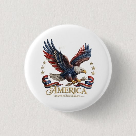  250th Anniversary America Patriotic Button 缶バッジ (正面)