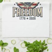 250th Anniversary Freedom Eagle Patriotic Vintage  キッチンタオル (折り畳み)