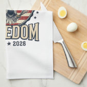 250th Anniversary Freedom Eagle Patriotic Vintage  キッチンタオル (四つ折り)