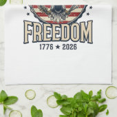 250th Anniversary Freedom Eagle Patriotic Vintage  キッチンタオル (折り畳み)