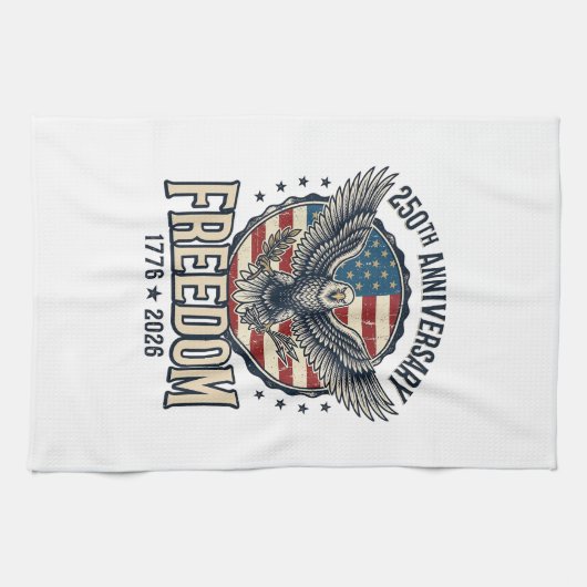 250th Anniversary Freedom Eagle Patriotic Vintage  キッチンタオル (横)