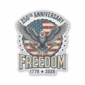 250th Anniversary Freedom Eagle Patriotic Vintage  シール (正面)