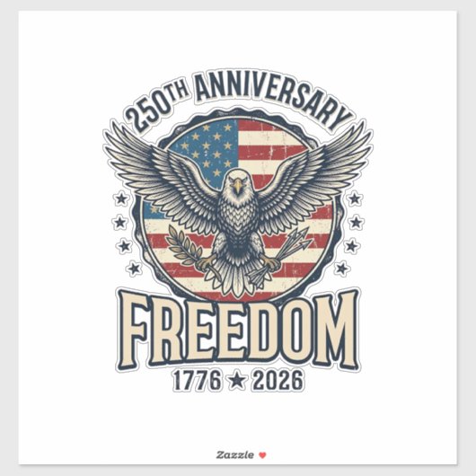 250th Anniversary Freedom Eagle Patriotic Vintage  シール (シート)