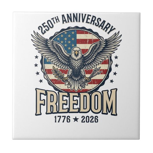 250th Anniversary Freedom Eagle Patriotic Vintage  タイル (正面)