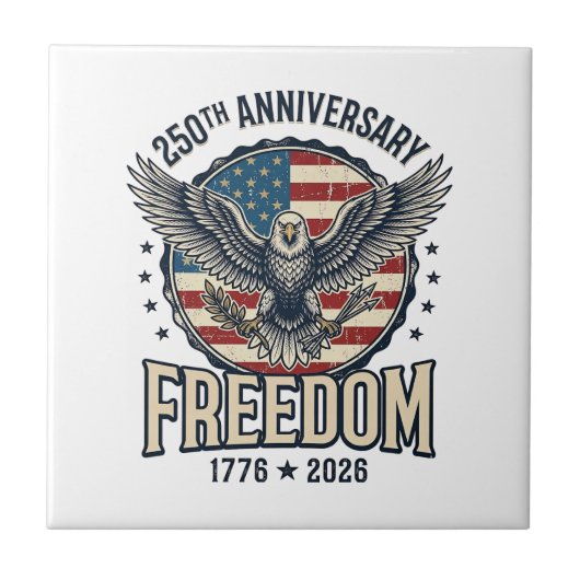 250th Anniversary Freedom Eagle Patriotic Vintage  タイル (正面)