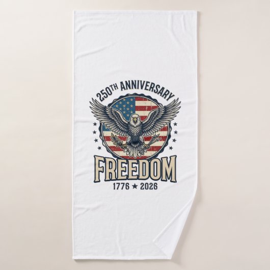 250th Anniversary Freedom Eagle Patriotic Vintage  バスタオル (バスタオル)