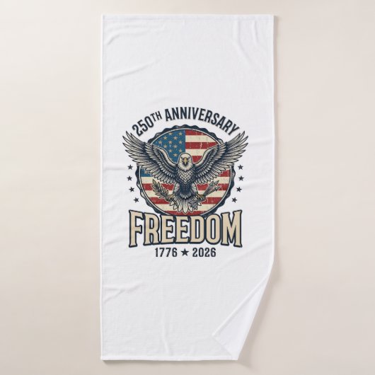 250th Anniversary Freedom Eagle Patriotic Vintage  バスタオル (バスタオル)