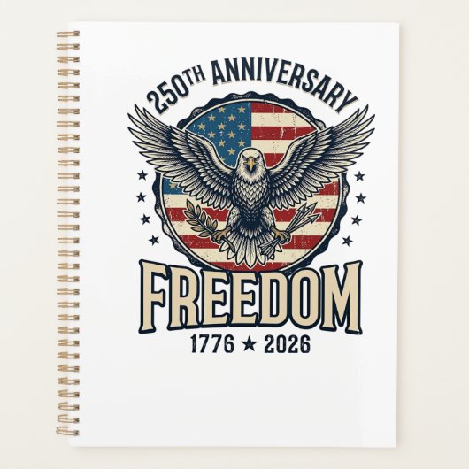 250th Anniversary Freedom Eagle Patriotic Vintage  プランナー手帳 (正面)