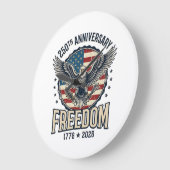 250th Anniversary Freedom Eagle Patriotic Vintage  ラージ壁時計 (傾斜)