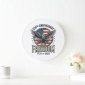 250th Anniversary Freedom Eagle Patriotic Vintage  ラージ壁時計 (ホーム)