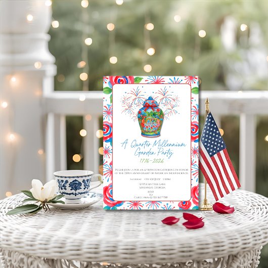 250th Anniversary Garden Party Ginger Jar 1776 招待状