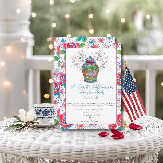 250th Anniversary Garden Party Ginger Jar 1776 招待状