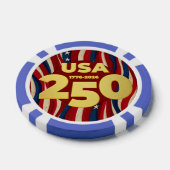 250th Anniversary Golden USA American Flag ポーカーチップ (シングル)