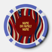 250th Anniversary Golden USA American Flag ポーカーチップ (裏面)