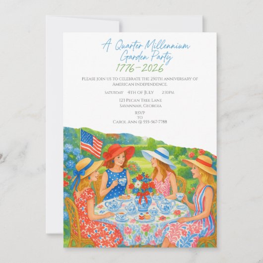 250th Anniversary Ladies Tea Party 1776-2026  招待状 (正面)