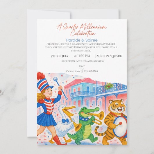 250th Anniversary Marching Band Parade &  Soirée 招待状 (正面)