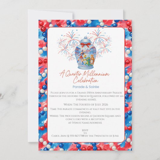 250th Anniversary Parade & Party Ginger Jar  招待状 (正面)