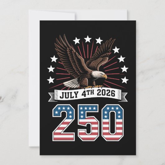 250th Anniversary Patriotic 4th Of July 1776 2026 招待状 (正面)