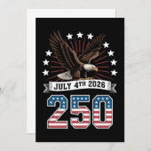 250th Anniversary Patriotic 4th Of July 1776 2026 招待状 (正面/裏面)