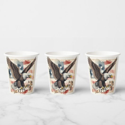 250th Anniversary Patriotic Bald Eagle 1776 紙コップ (複数)