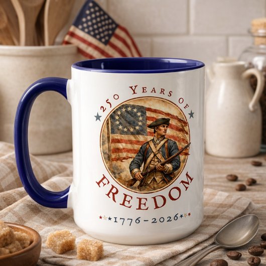 250th Anniversary Revolutionary Soldier Freedom マグカップ