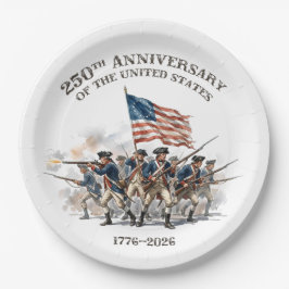 250th Anniversary Revolutionary Soldiers 1776-2026 ペーパープレート