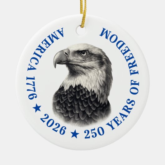 250th Anniversary USA 2026 Bald Eagle セラミックオーナメント (正面)