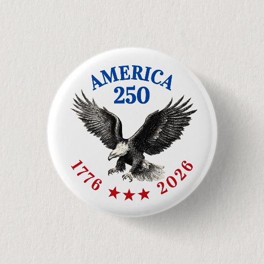 250th Anniversary USA 2026 Bald Eagle  缶バッジ (正面)