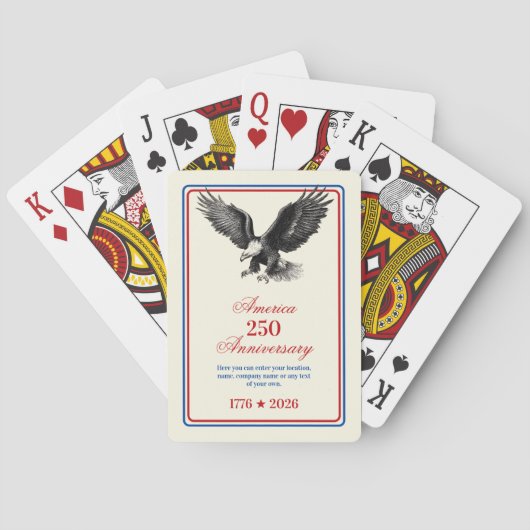 250th Anniversary USA Bald Eagle  トランプ (裏面)