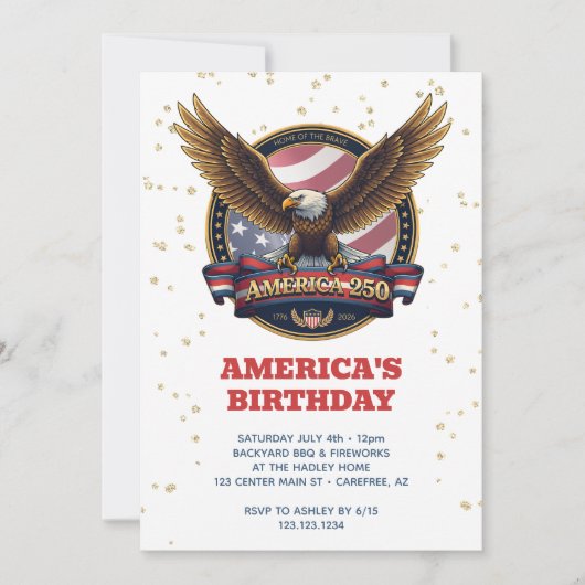 250th Anniversary USA Birthday 招待状 (正面)