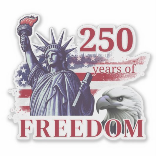 250th Anniversary USA Flag Liberty Eagle Freedom シール (正面)