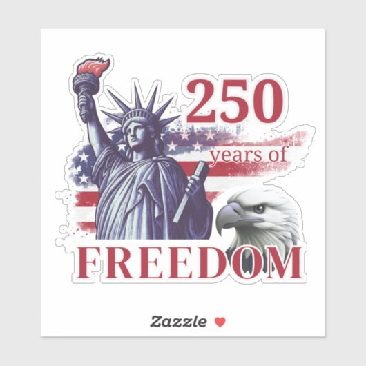 250th Anniversary USA Flag Liberty Eagle Freedom シール (シート)