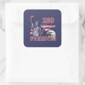 250th Anniversary USA Flag Liberty Eagle Freedom スクエアシール (バッグ)