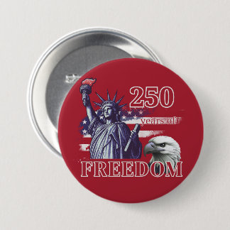 250th Anniversary USA Flag Liberty Eagle Freedom 缶バッジ