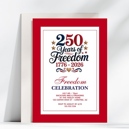 250th Anniversary USA Freedom Party 招待状