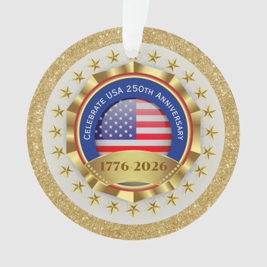 250th Anniversary USA Patriotic | 1776–2026 オーナメント (正面)