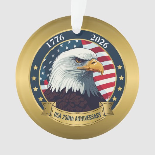 250th Anniversary USA Patriotic | 1776–2026 オーナメント (正面)
