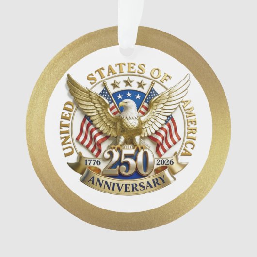 250th Anniversary USA Patriotic | 1776–2026 オーナメント (正面)
