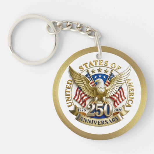 250th Anniversary USA Patriotic | 1776–2026 キーホルダー (正面)