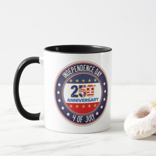250th Anniversary USA Patriotic | 1776–2026 マグカップ (ドーナツ)