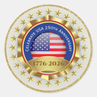 250th Anniversary USA Patriotic | 1776–2026 ラウンドシール