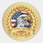 250th Anniversary USA Patriotic | 1776–2026 ラウンドシール (正面)