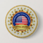 250th Anniversary USA Patriotic | 1776–2026 缶バッジ (正面)