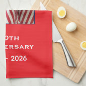 250th Anniversary USA Patriotic American Flags キッチンタオル (四つ折り)