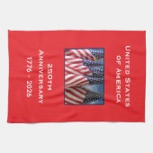250th Anniversary USA Patriotic American Flags キッチンタオル (横)