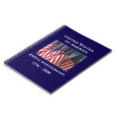 250th Anniversary USA Patriotic American Flags ノートブック (左側)