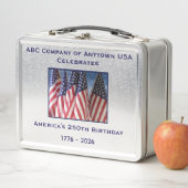 250th Anniversary USA Patriotic American Flags メタルランチボックス (インサイチュ)