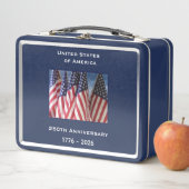 250th Anniversary USA Patriotic American Flags メタルランチボックス (インサイチュ)