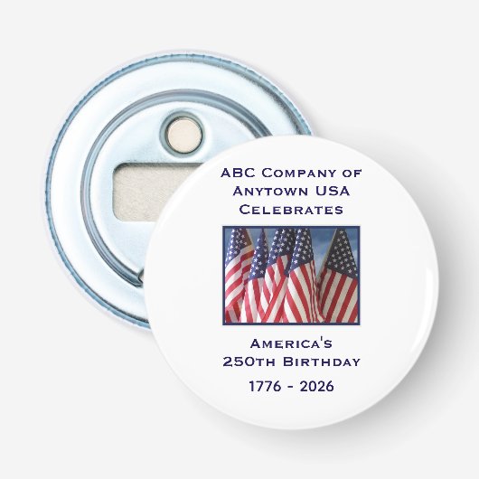 250th Anniversary USA Patriotic American Flags 栓抜き (正面)