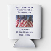 250th Anniversary USA Patriotic American Flags 缶クーラー (裏面)